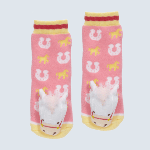 Pink Horse Charm Socks