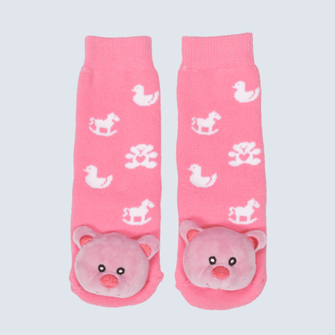 Pink Bear Charm Socks